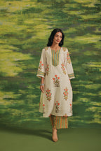 Ivory Bloom Cotton Kurta Set