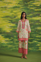 Rosé Garden Cotton Kurta Set