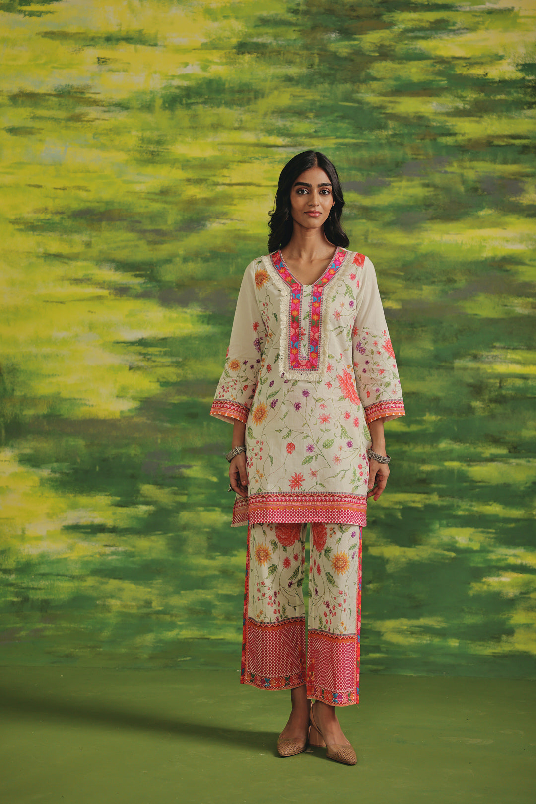 Rosé Garden Cotton Kurta Set