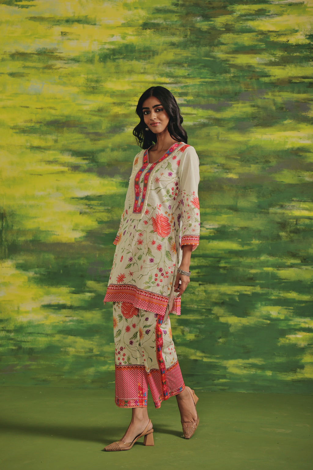 Rosé Garden Cotton Kurta Set