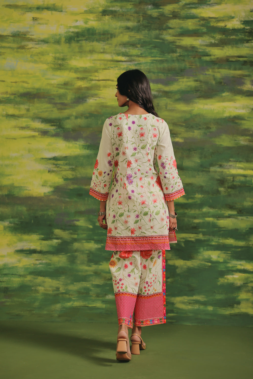 Rosé Garden Cotton Kurta Set