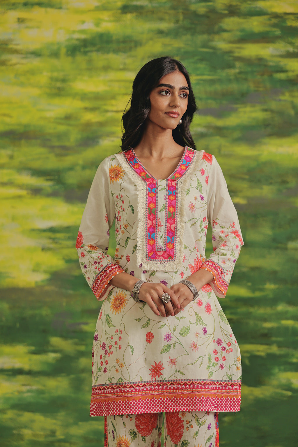 Rosé Garden Cotton Kurta Set
