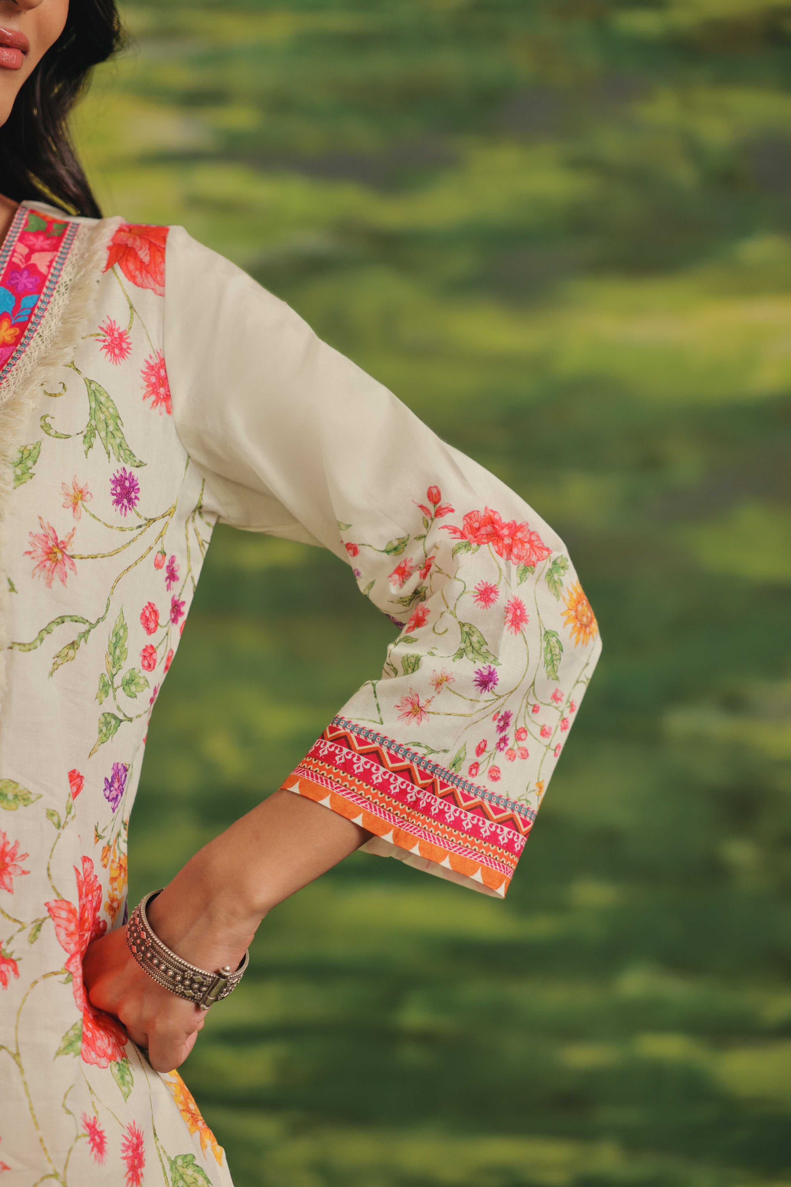 Rosé Garden Cotton Kurta Set