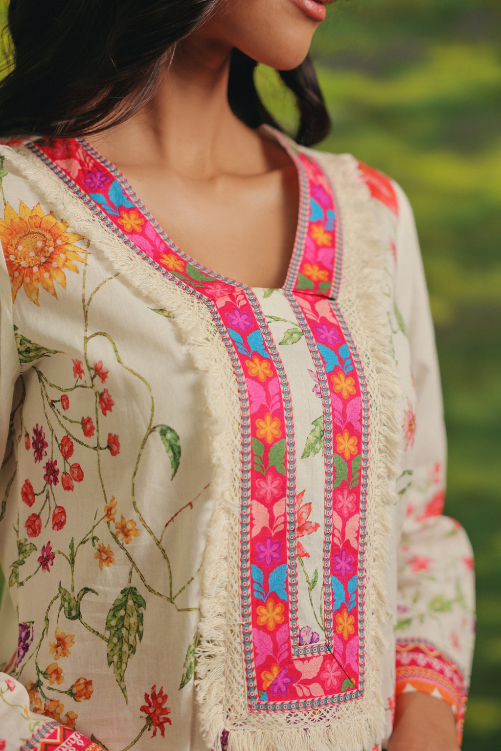 Rosé Garden Cotton Kurta Set