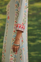 Iris Stripe Cotton Kurta Set