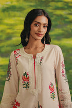 Rosewood Lace Cotton Kurta Set