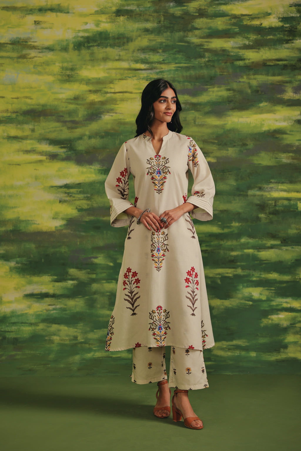 Ivory Meadow Cotton Kurta Set