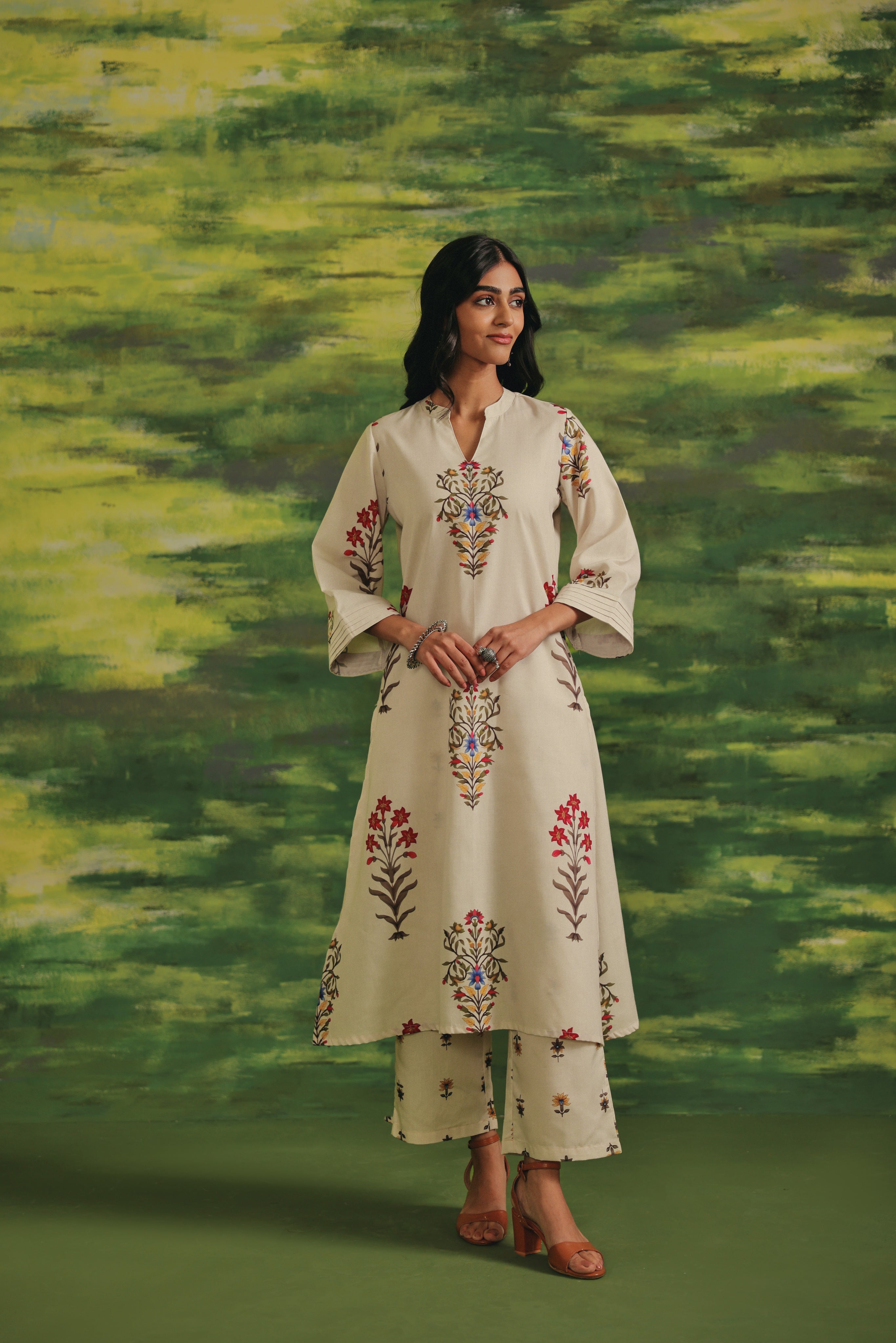 Ivory Meadow Cotton Kurta Set