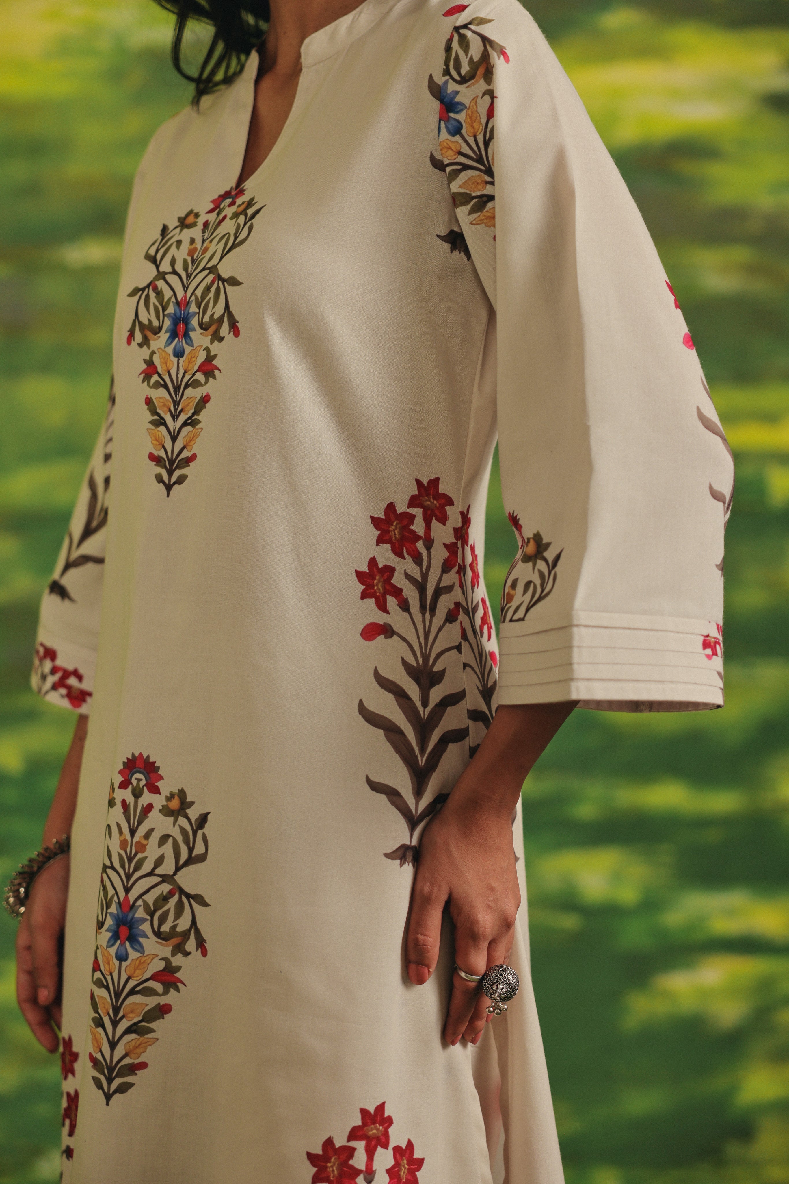 Ivory Meadow Cotton Kurta Set