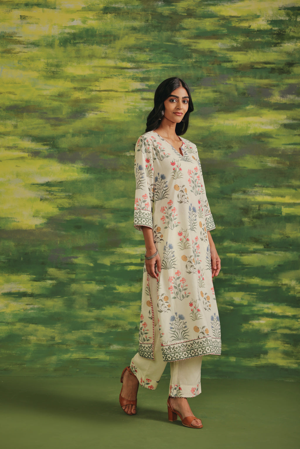 Wildflower Bloom Cotton Kurta Set
