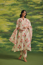 Rose Stripe Cotton Blend Suit Set