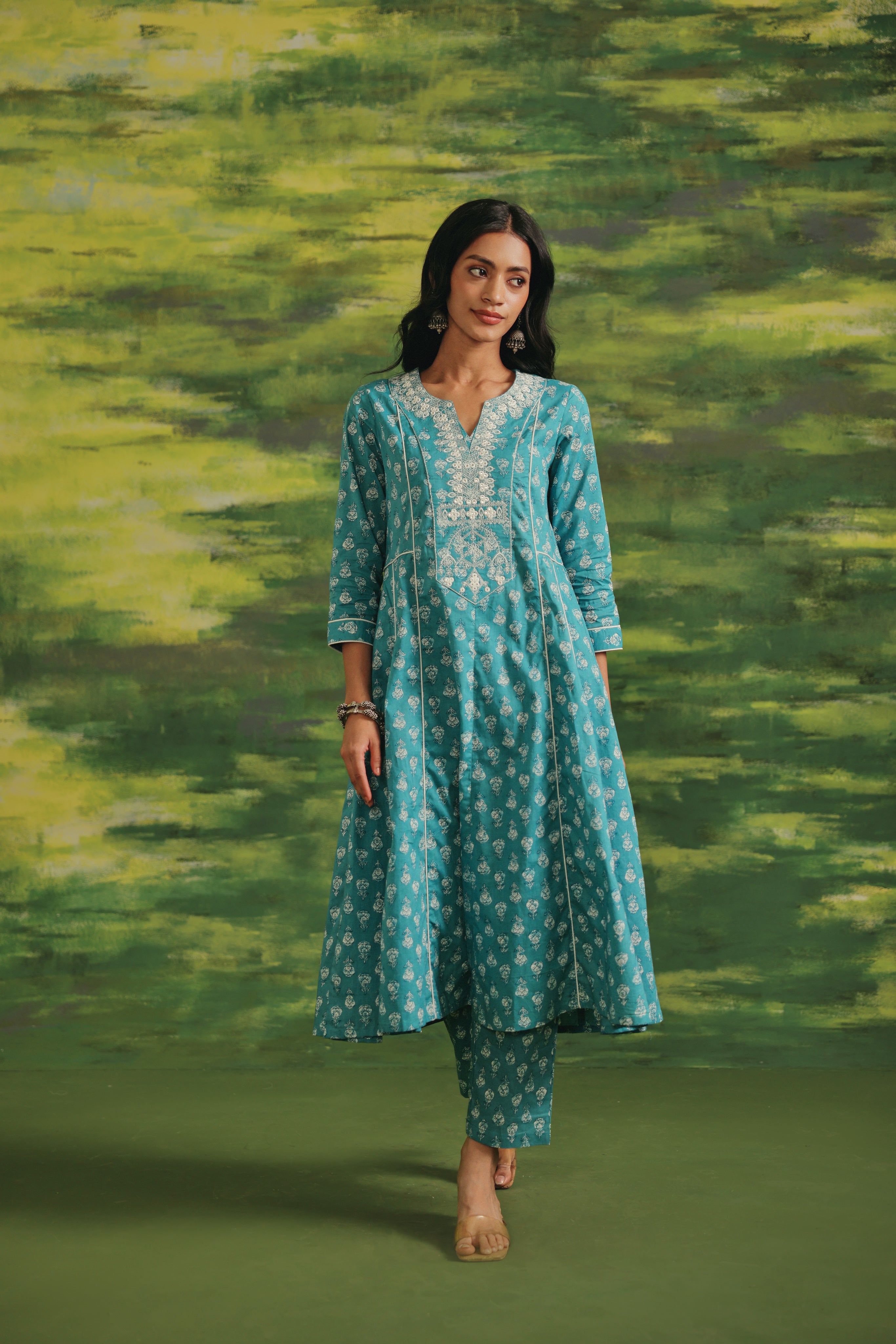 Aqua Noor Cotton Kurta Set