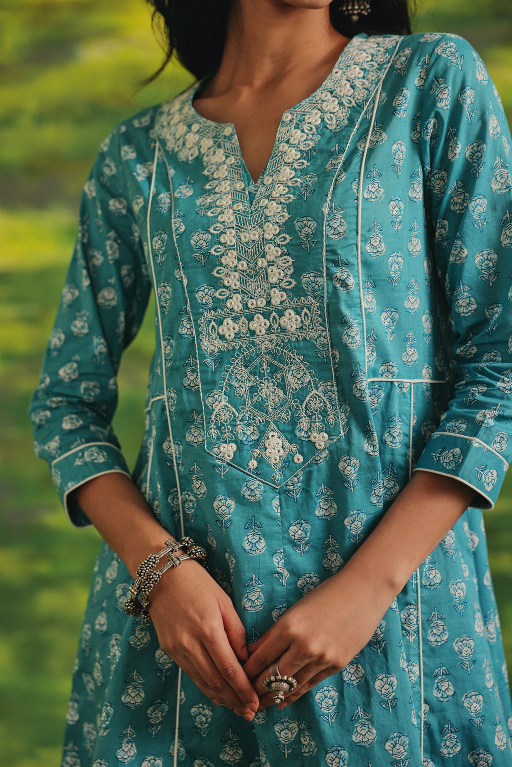 Aqua Noor Cotton Kurta Set