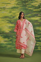 Pink Dahlia Chanderi Set  with Dupatta