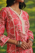 Pink Dahlia Chanderi Set