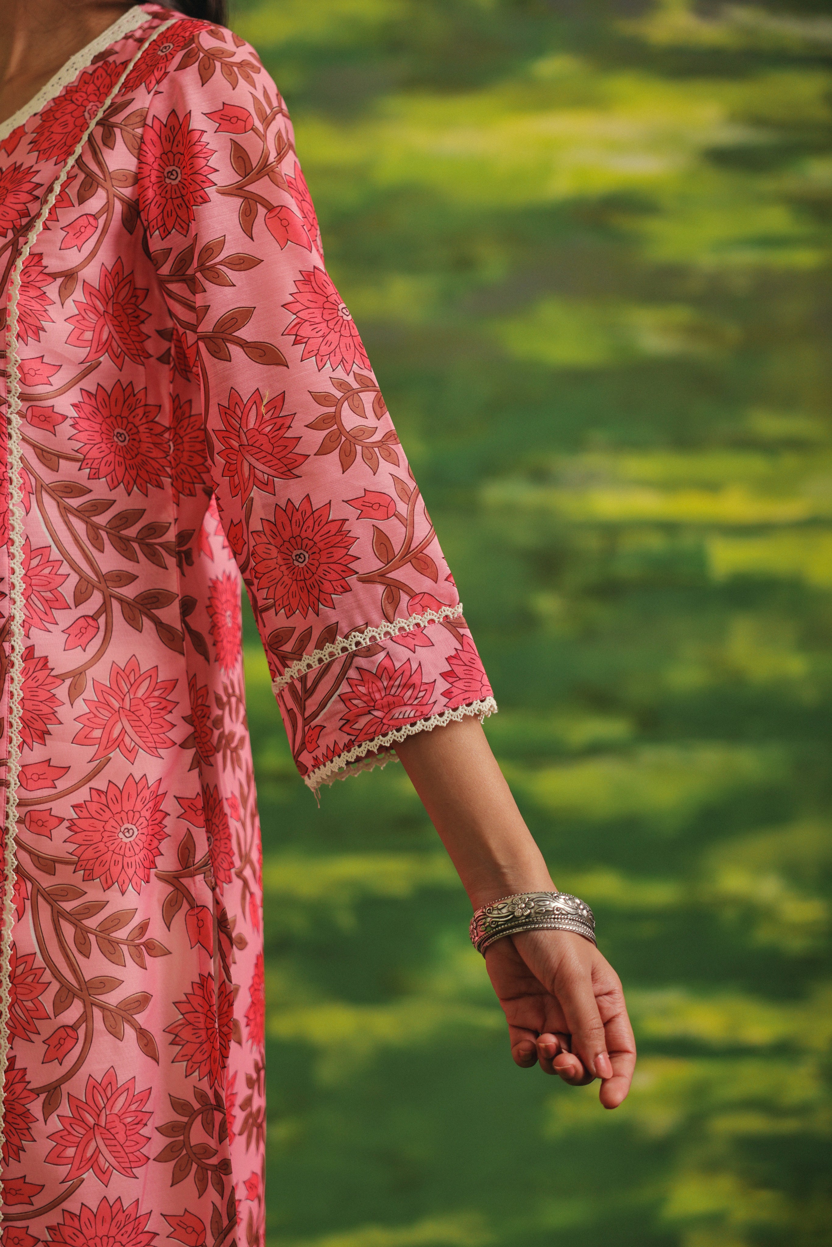 Pink Dahlia Chanderi Set