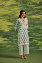 Mint Blossom Cotton Suit Set