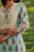 Mint Blossom Cotton Suit Set