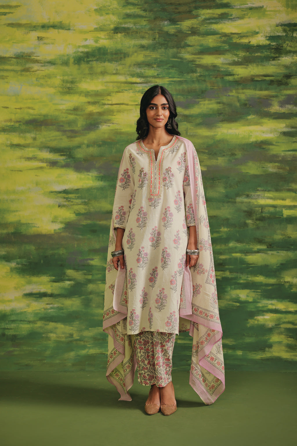 Petal Whisper Cotton Suit Set