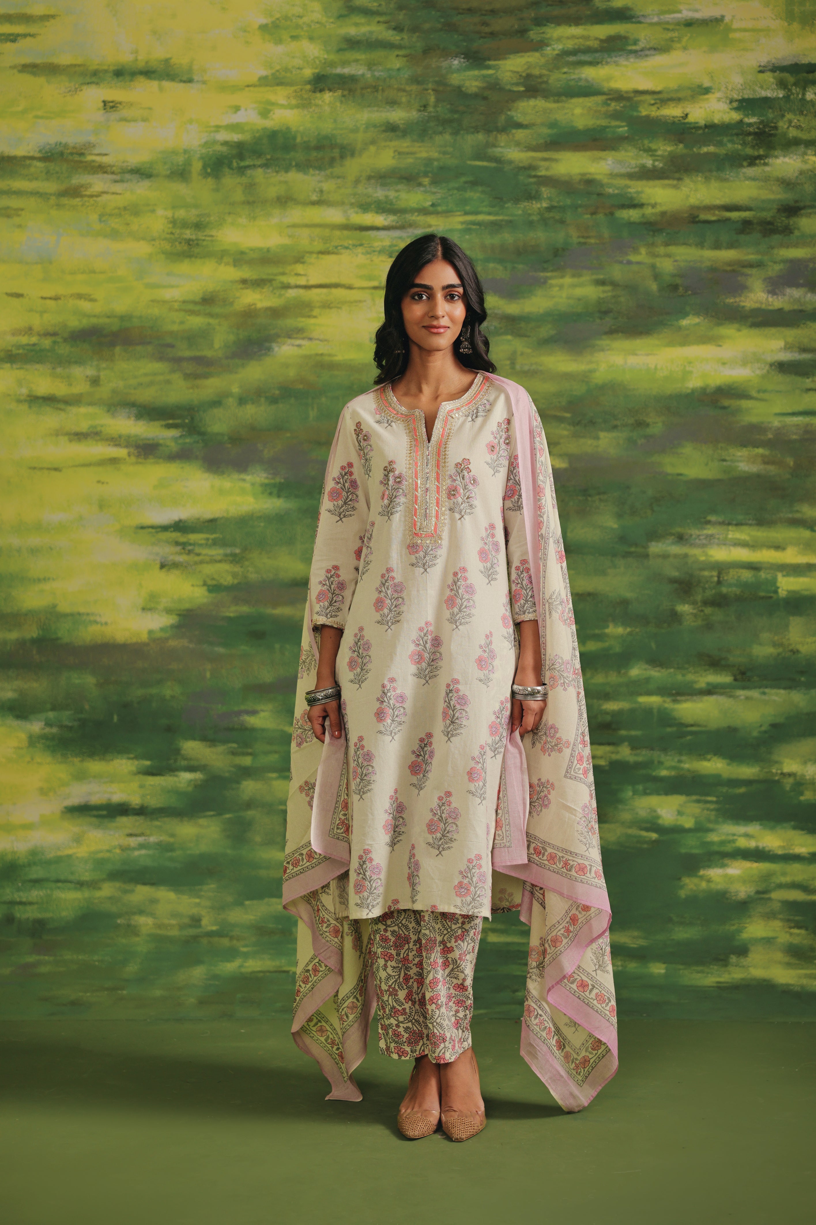 Petal Whisper Cotton Suit Set