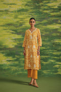 Saffron Ikat Cotton Suit Set