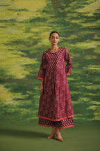 Wine Petal Cotton Suit Set