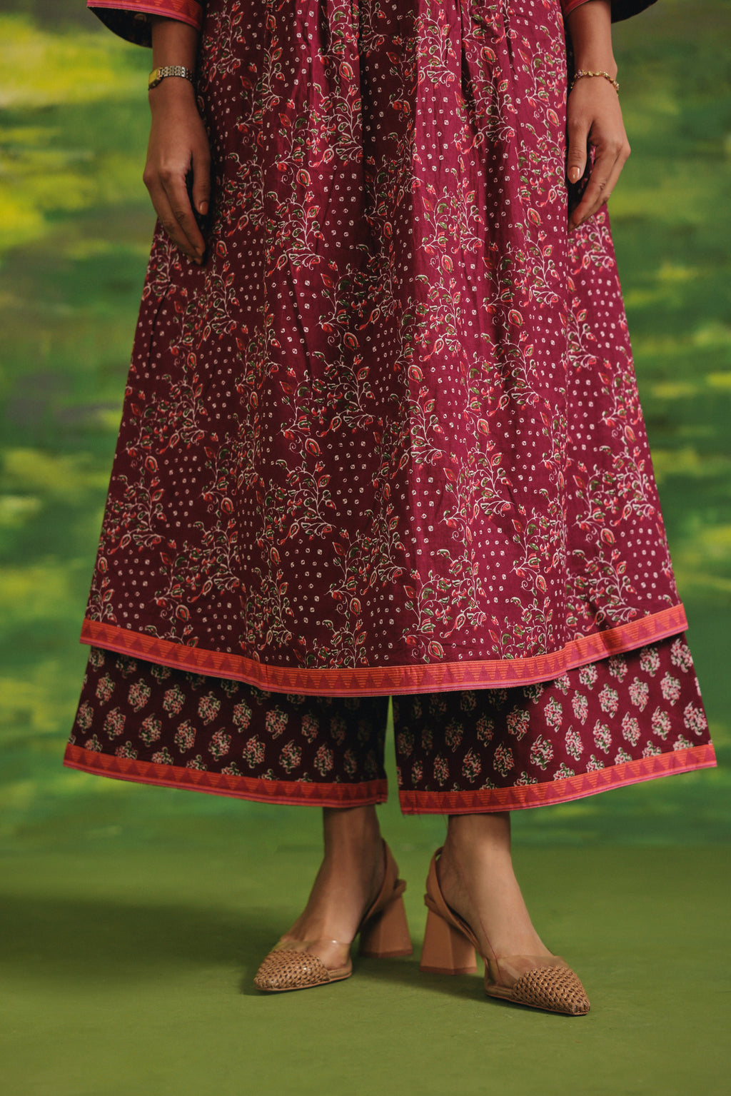 Wine Petal Cotton Suit Set