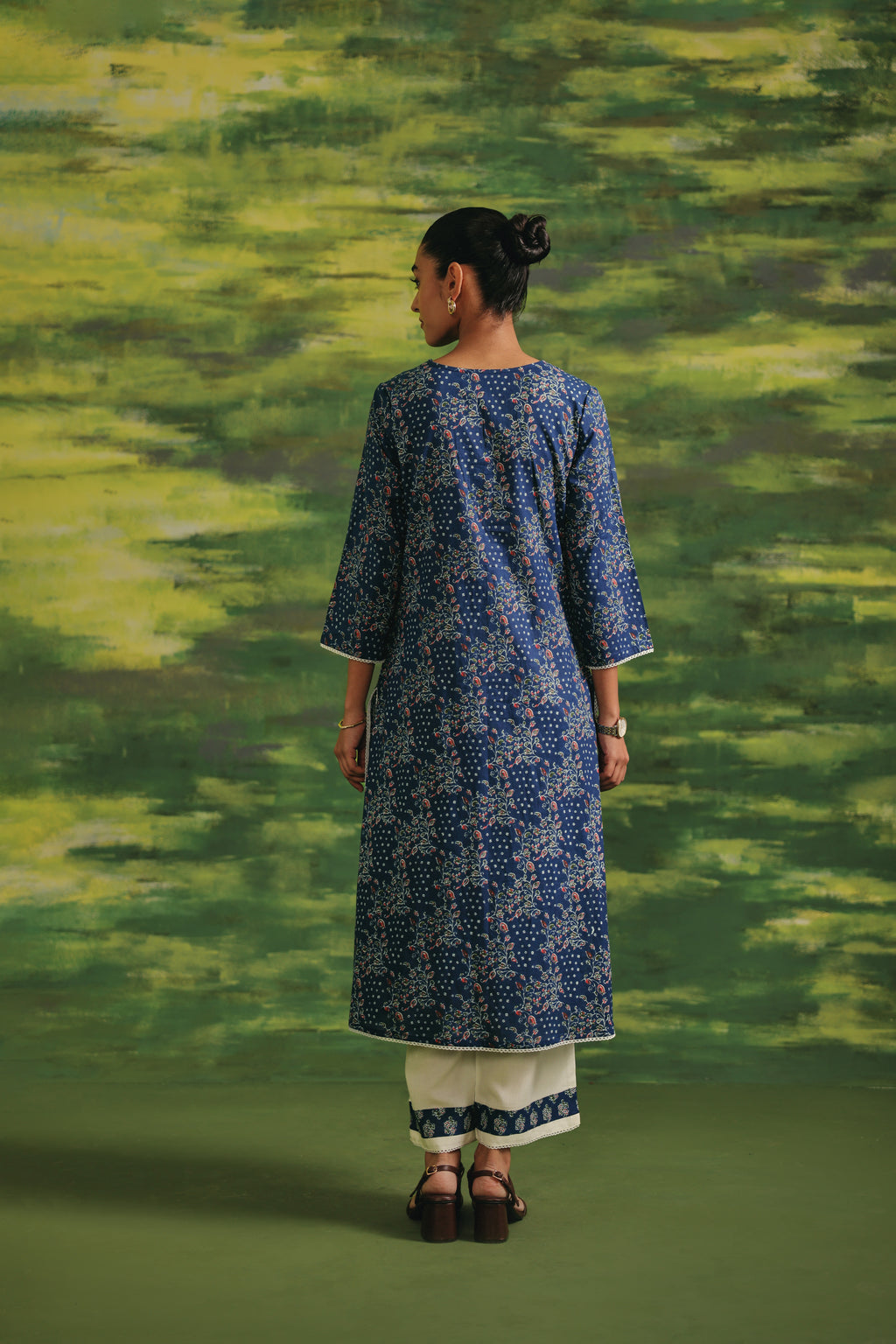 Noor Indigo Cotton Suit Set