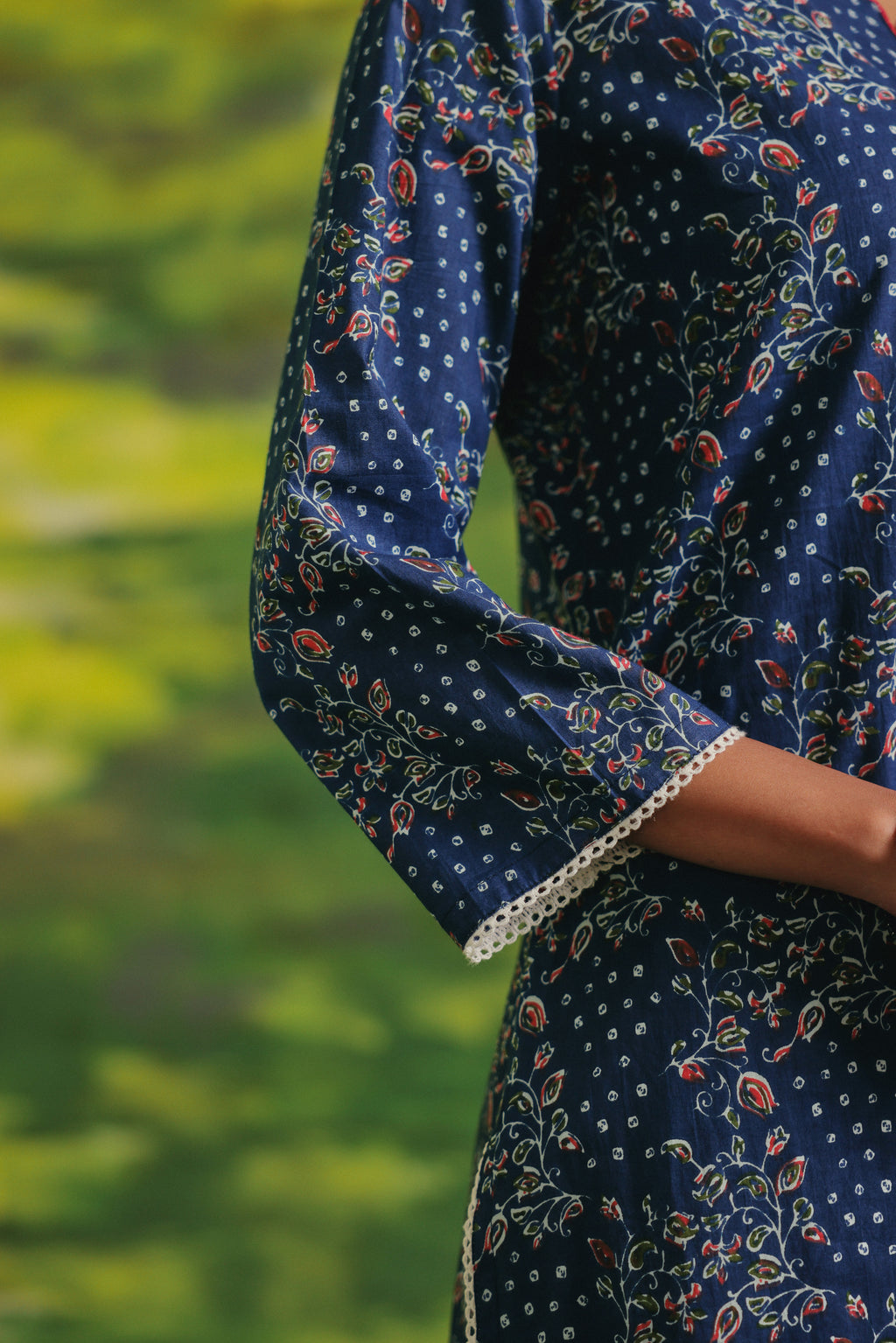 Noor Indigo Cotton Suit Set