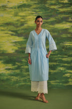 Powder Blue Grace Cotton Kurta Set