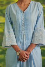 Powder Blue Grace Cotton Kurta Set