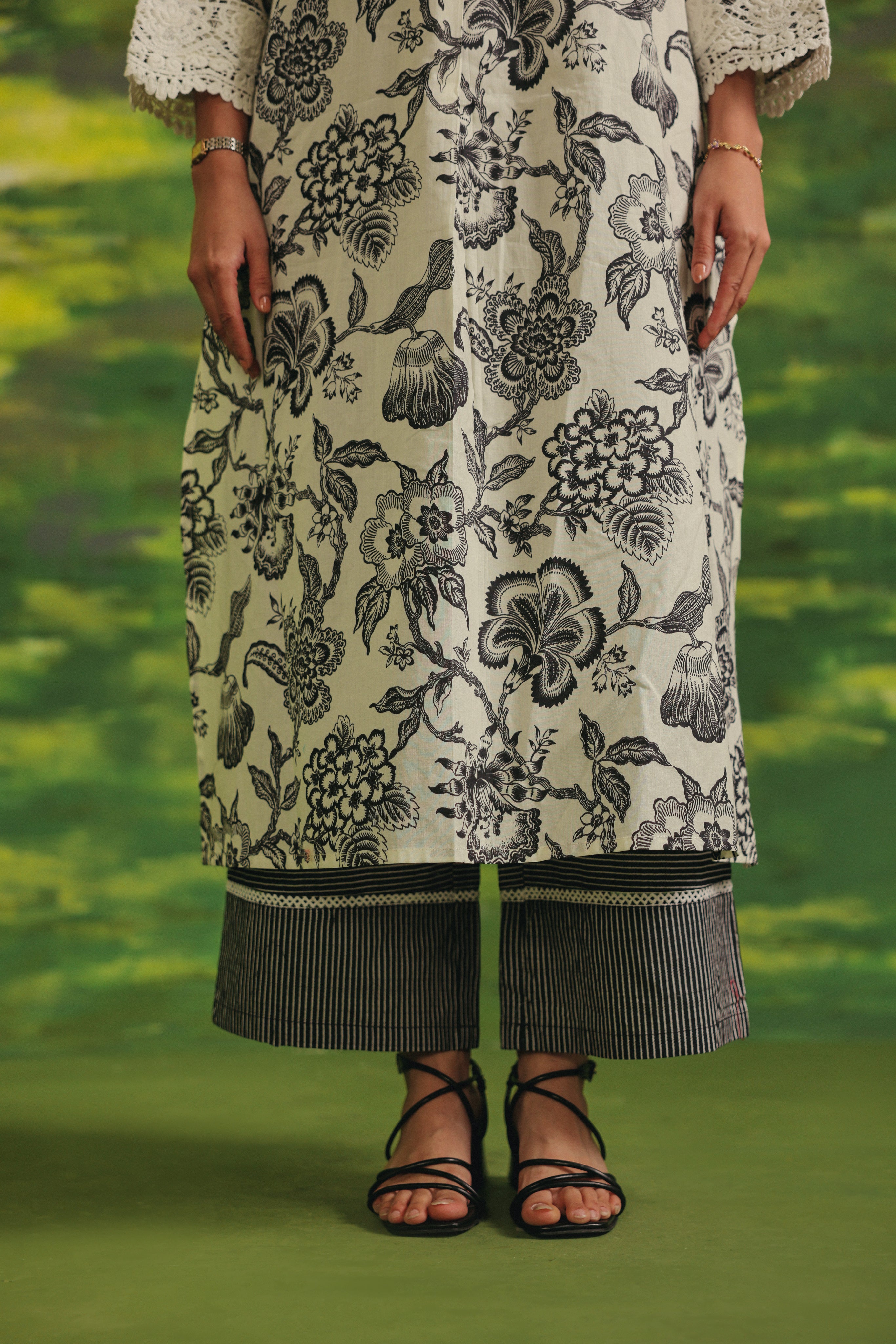 Ivory Noir Cotton Kurta Set