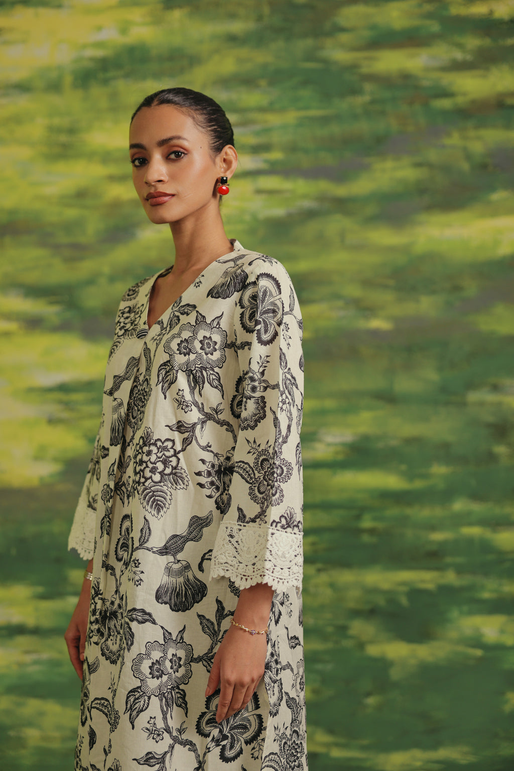 Ivory Noir Cotton Kurta Set