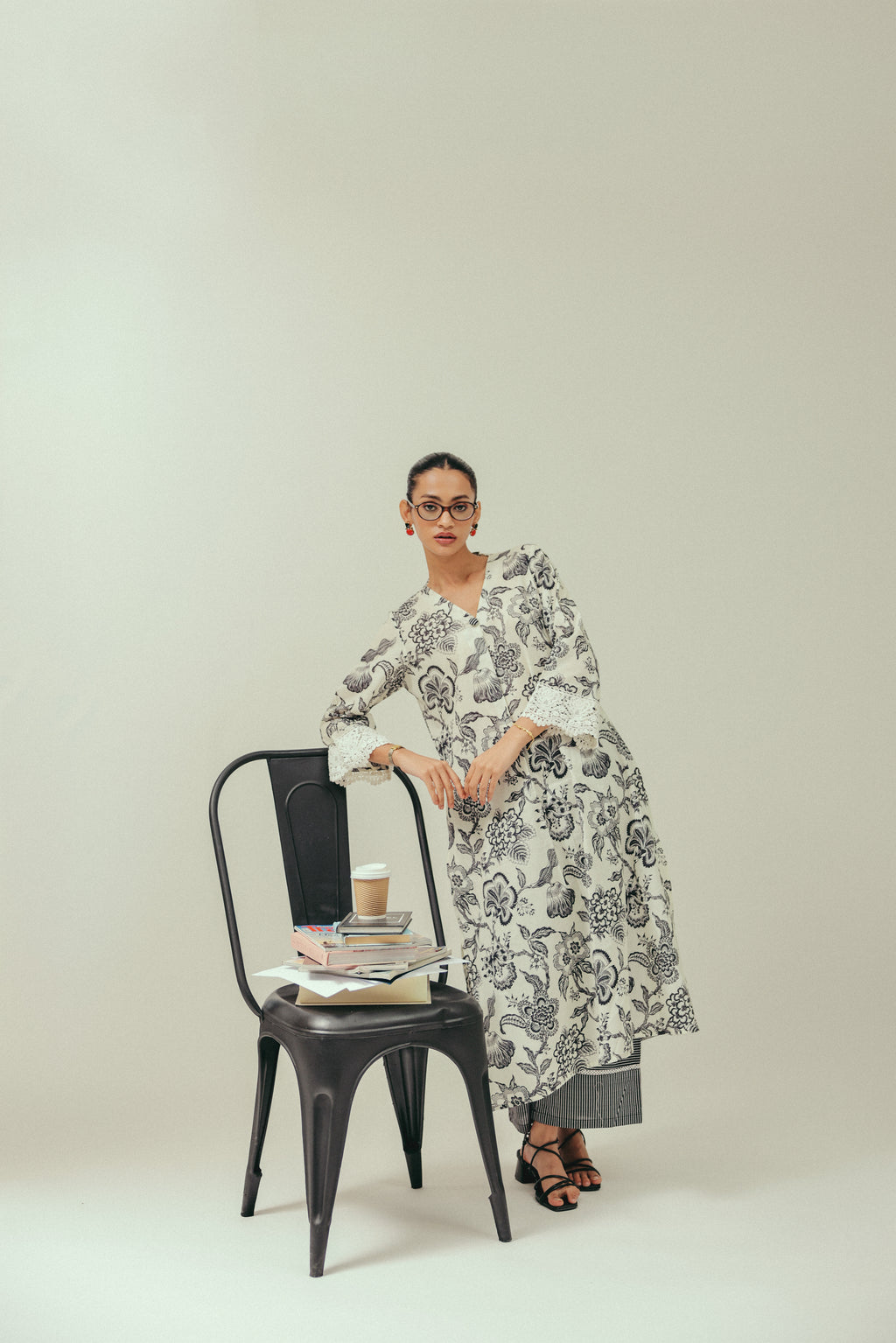 Ivory Noir Cotton Kurta Set