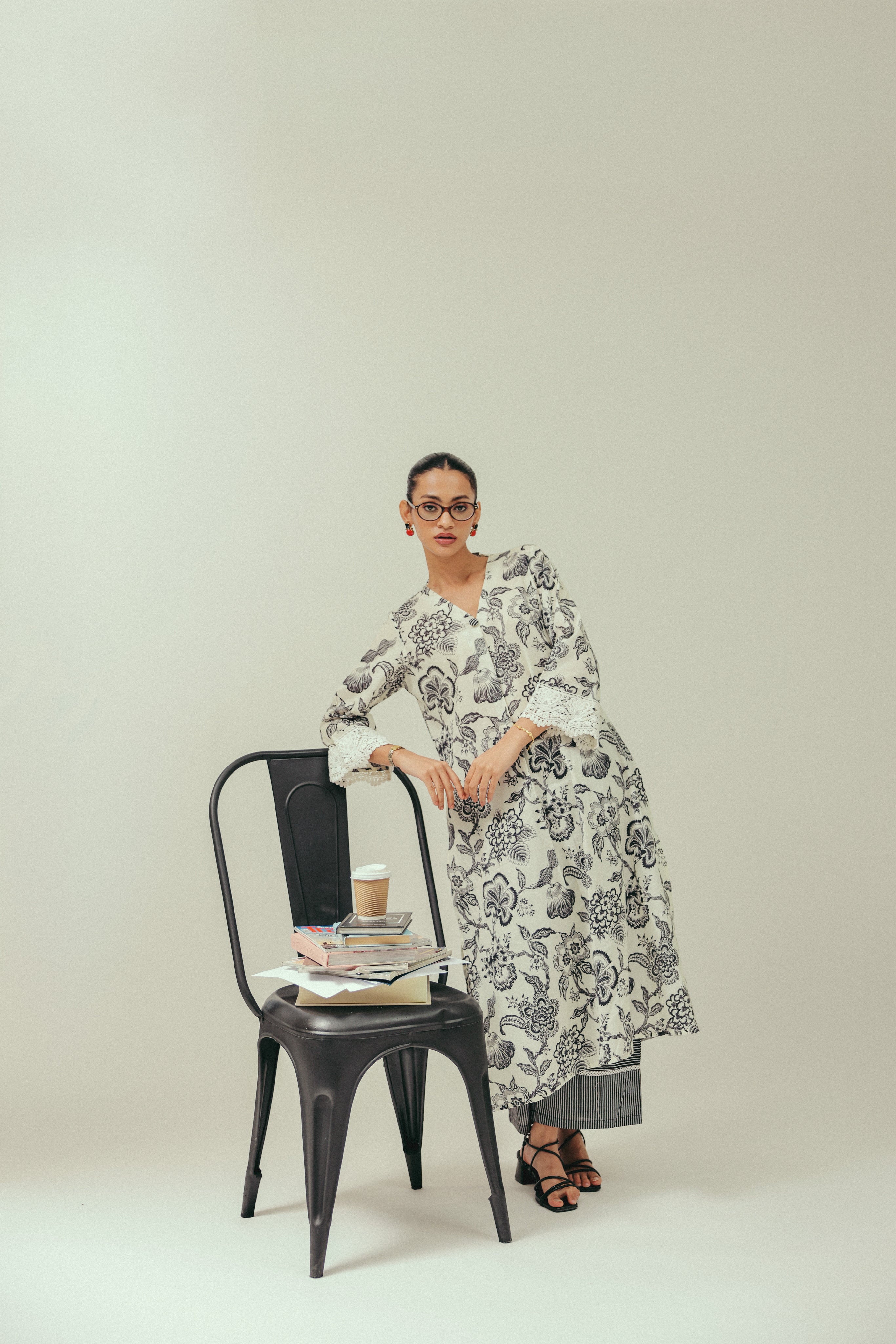Ivory Noir Cotton Kurta Set