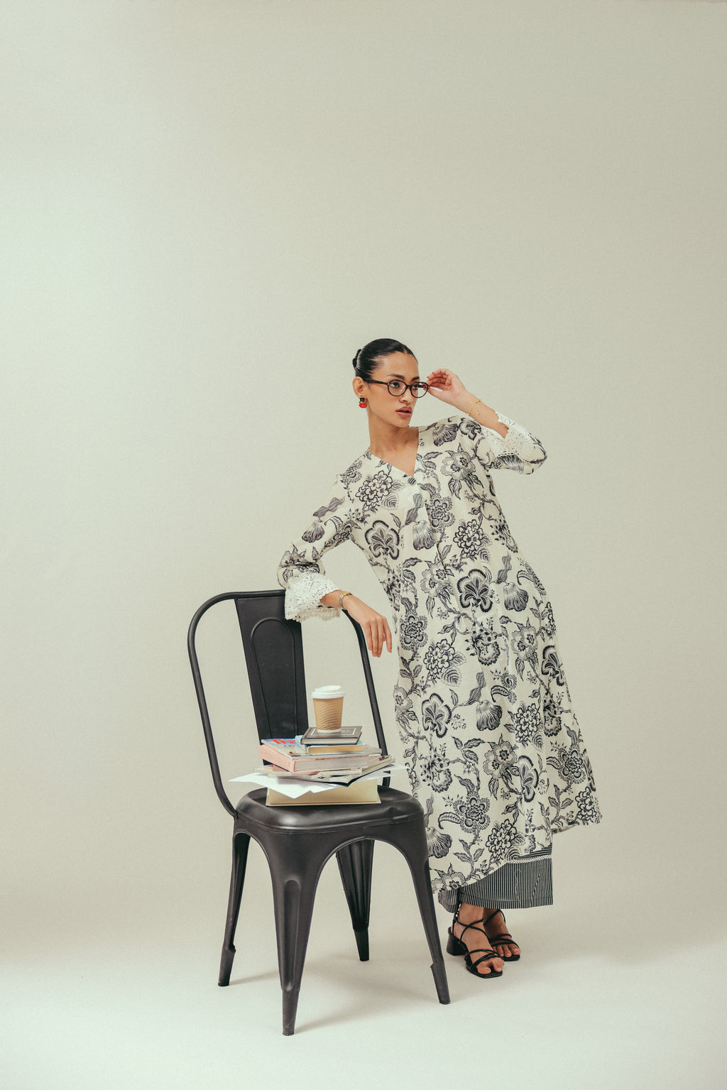 Ivory Noir Cotton Kurta Set