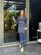 Indigo Indo-Western Co-ord Set
