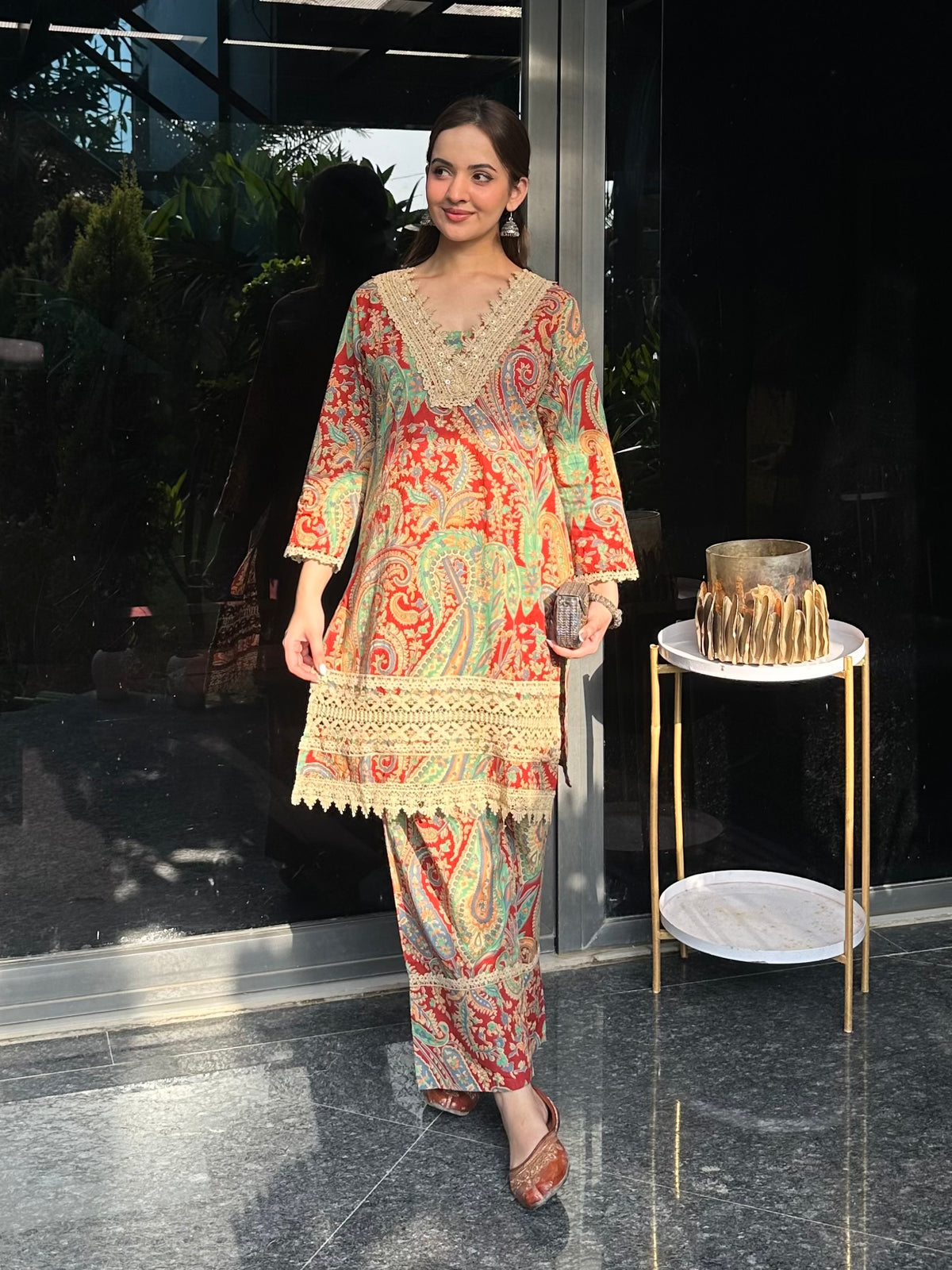 Rose Garden Cotton Kurta Set