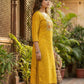Yellow Viscose Blend Kurta with pant