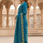 Turquoise Viscose Blend Kurta Set with Sequins Work