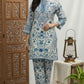 Blue & White Printed Kurta Set