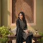 Luxury Black Velvet Foil Print Kurta Set with Dupatta