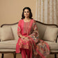 Pink Muslin Kurta Set with Hand Work & Printed Dupatta