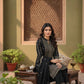 Luxury Black Velvet Foil Print Kurta Set with Dupatta