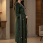 Premium Green Velvet Embroidered Kurta Set with Dupatta.