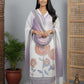 Elegant White & Lavender Floral Printed Kurta Set