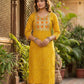 Yellow Viscose Blend Kurta with pant
