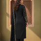 Luxury Black Velvet Foil Print Kurta Set with Dupatta