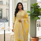 Sunshine Yellow Printed Straight Kurta Set with Dupatta