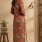 Coral Chanderi Silk Straight Fit  Kurta